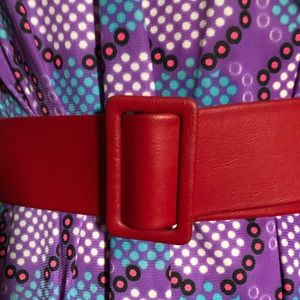 Vtg Red Adjustable Belt up to 34”